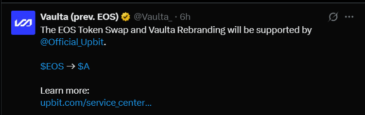 EOS Tweet