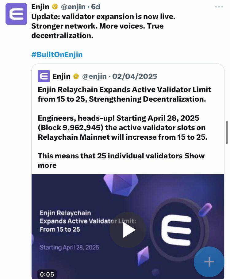 Enjin tweet