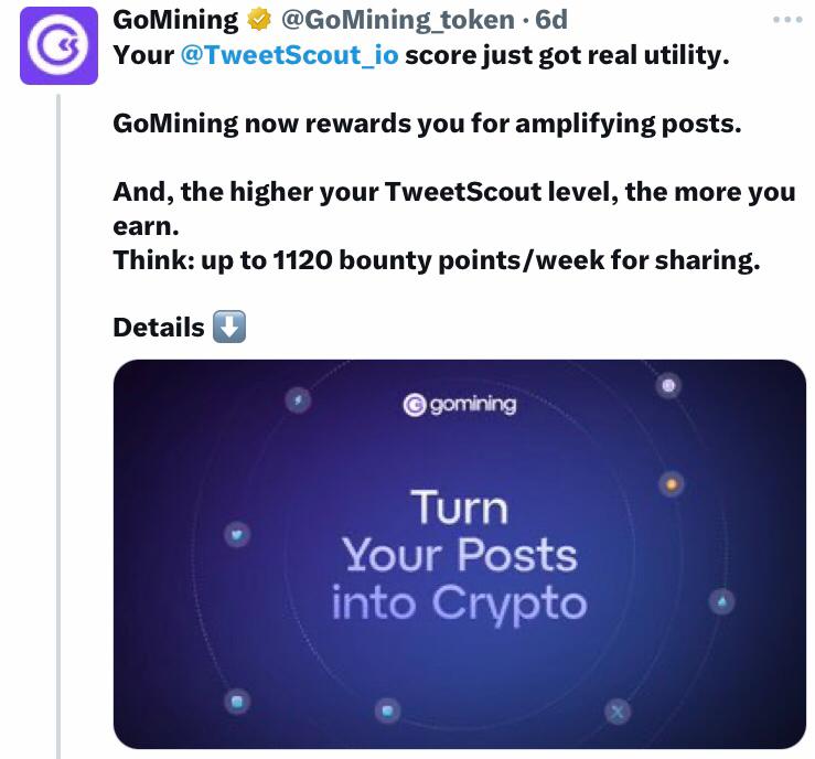 GoMining tweet