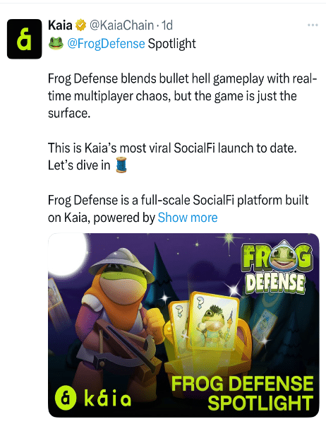 KAIA Tweet