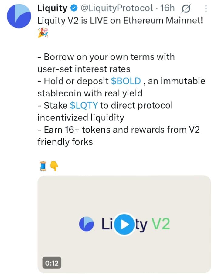 Liquity tweet