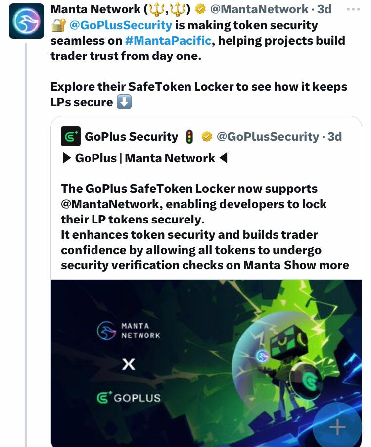 Manta Network tweet