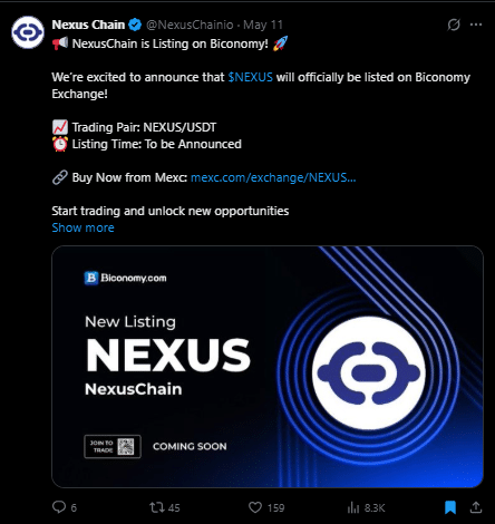 Nexuschain tweet