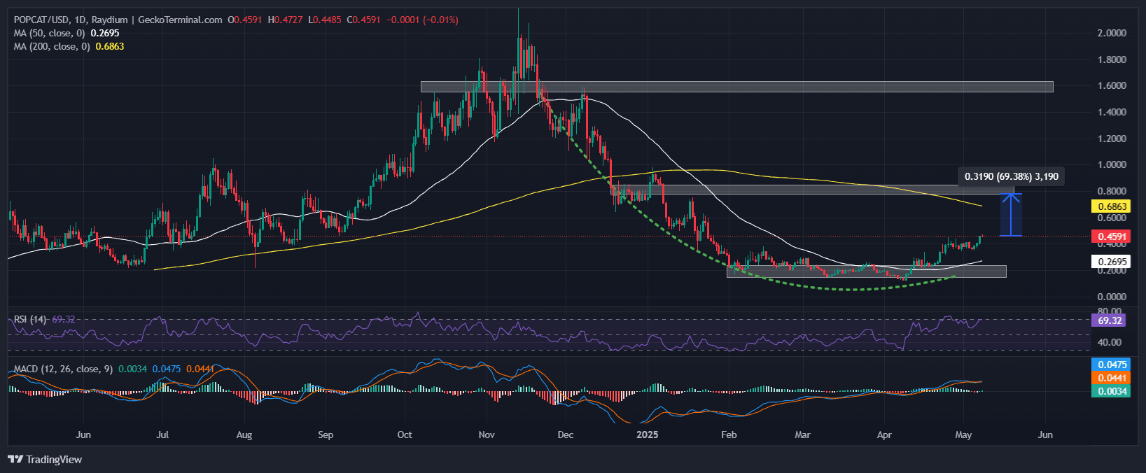 Popcat Price Chart Analysis Source: GeckoTerminal