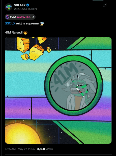 SOLX Tweet