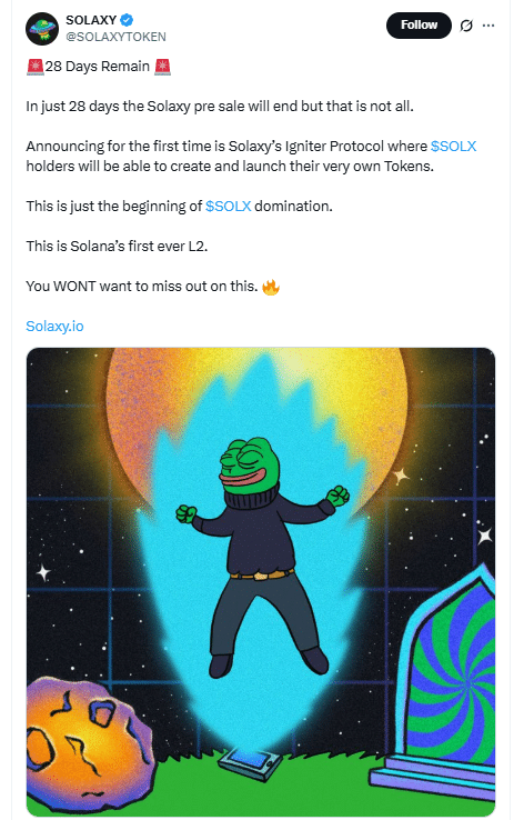 SOLX Tweet
