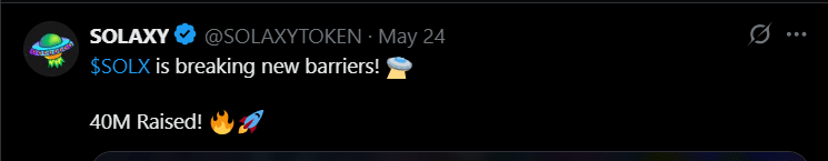 SOLX Tweet