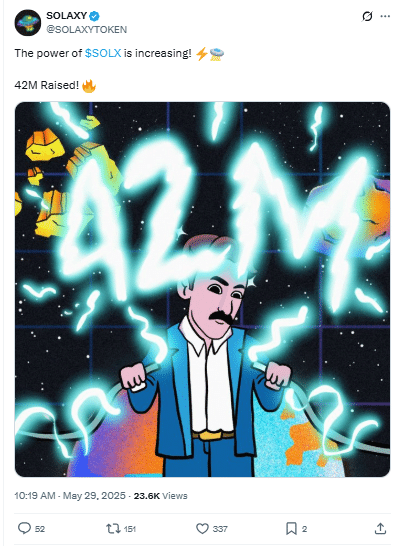 SOLX Tweet