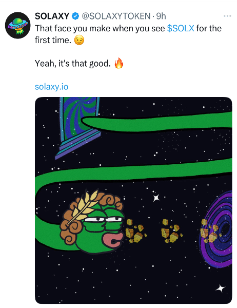 SOLX Tweet