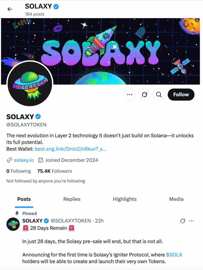 Solaxy on X