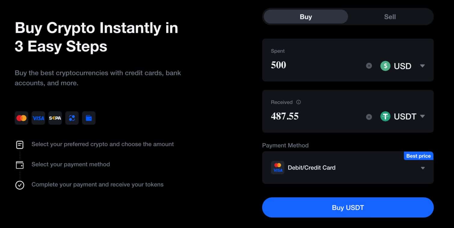 MEXC buy crypto with fiat