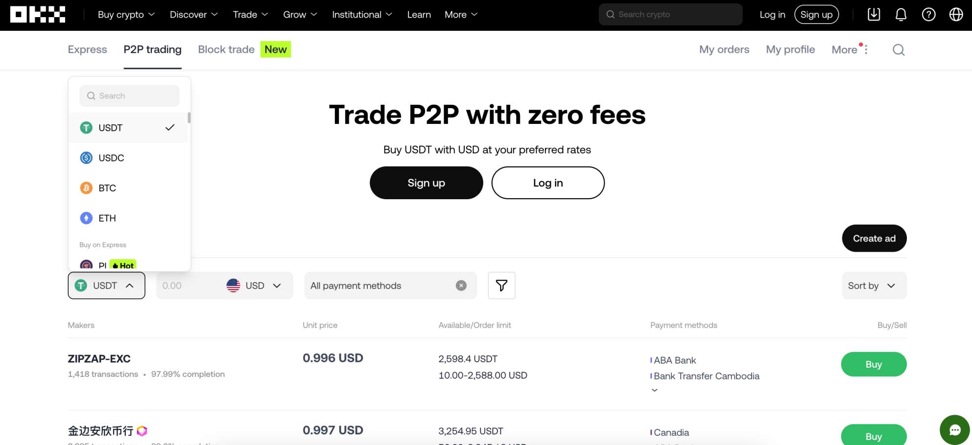OKX P2P exchange review