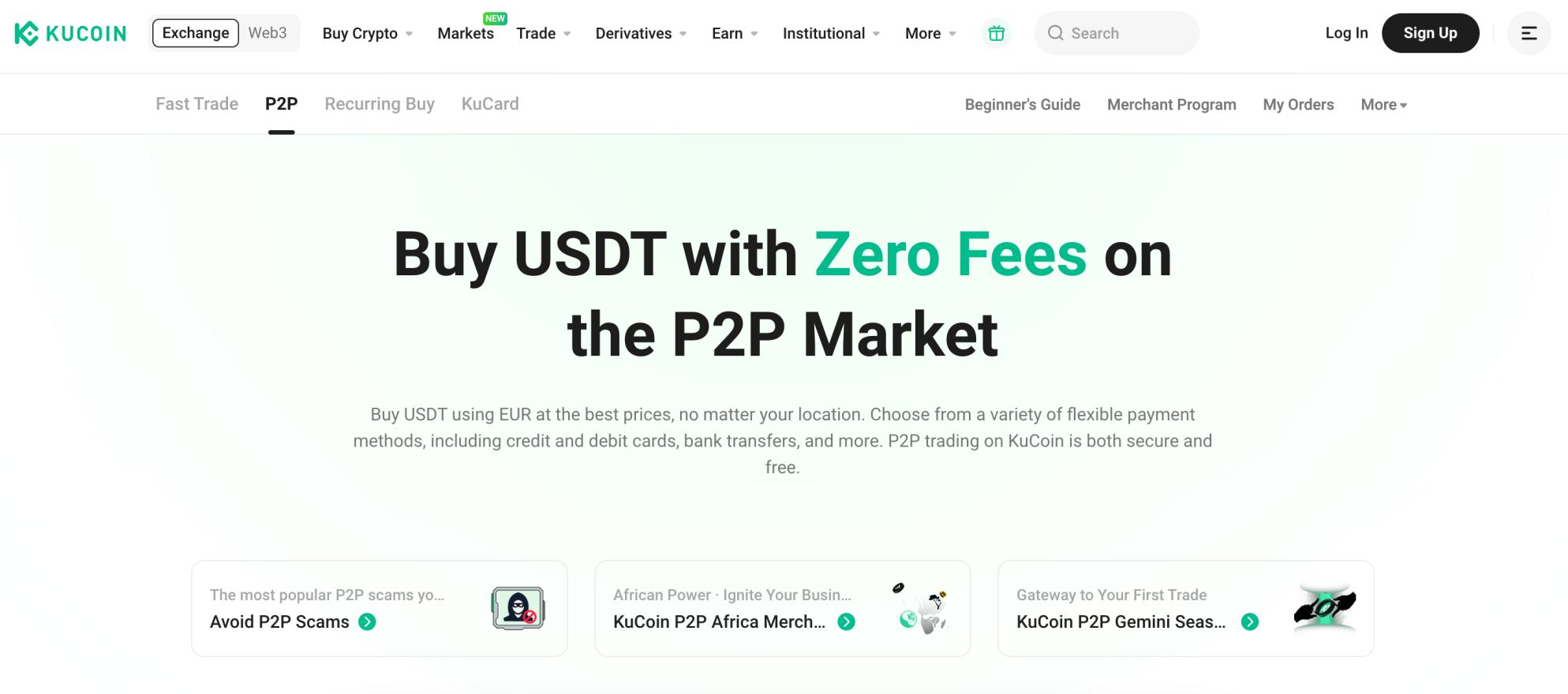 KuCoin P2P exchange review