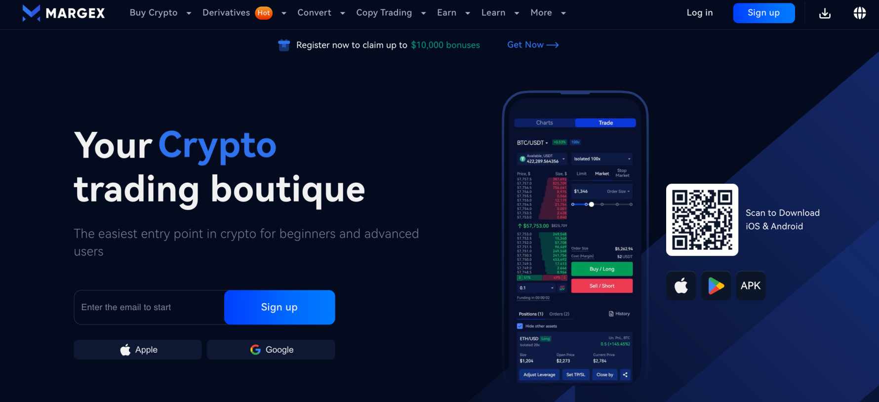 Margex crypto bonus