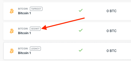 SegWit wallet Ledger