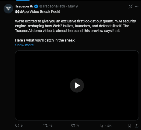 Traceon AI tweet