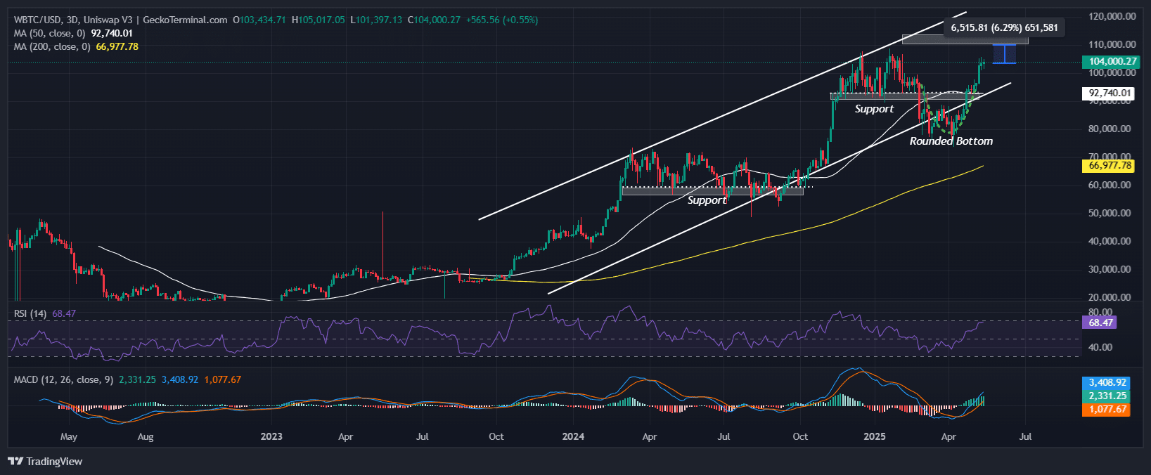 Bitcoin Price Chart Analysis Source: GeckoTerminal
