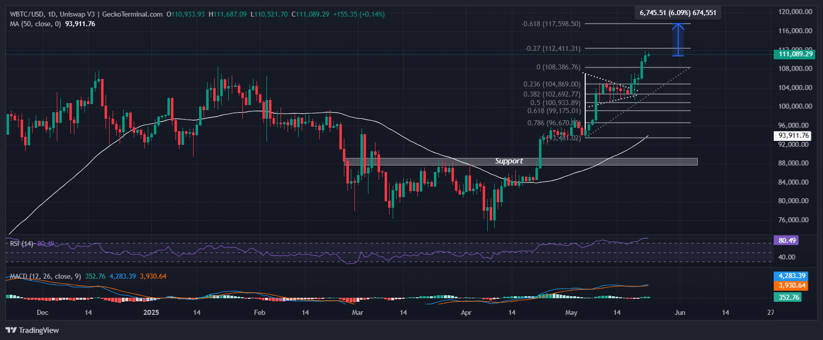 Bitcoin Price Chart Analysis Source: GeckoTerminal