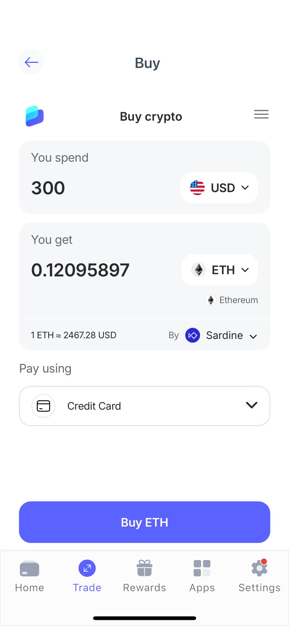 Buy ETH on Best Wallet