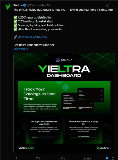 Yieltra tweet