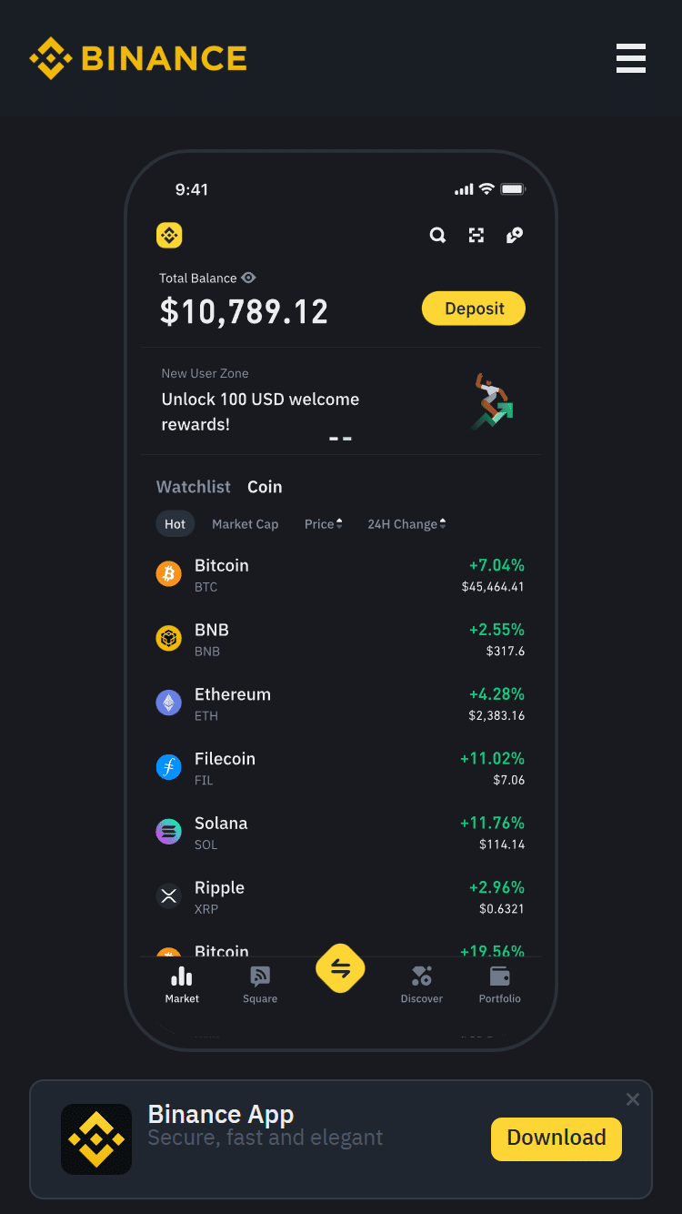 Binance screenshot