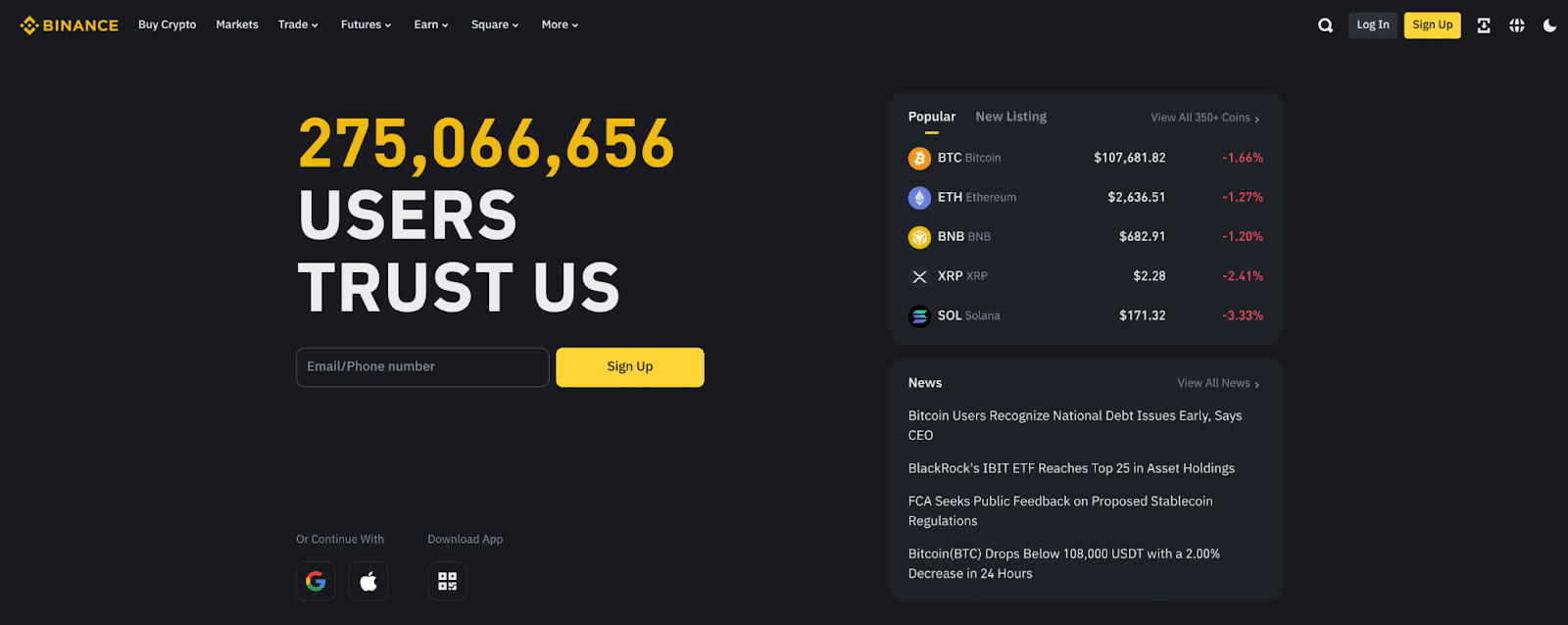binance crypto exchange