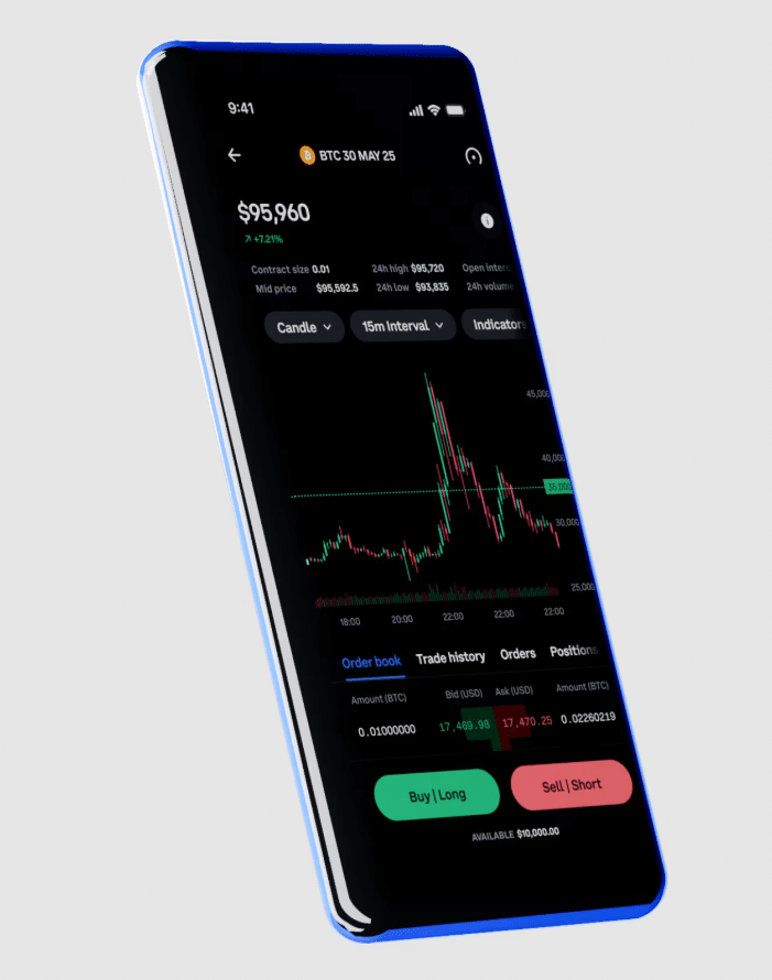 Coinbase futures trading on a phone