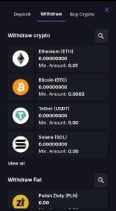 coincasino withdrawal step 1