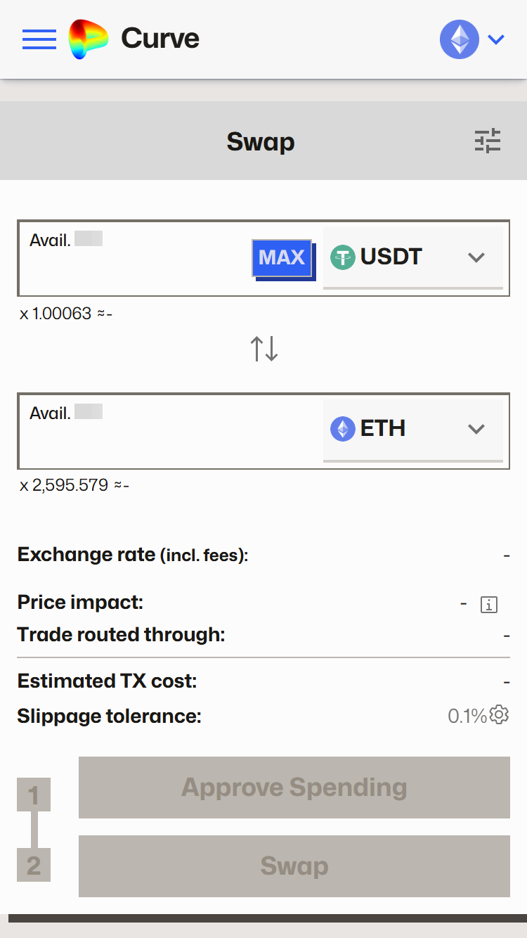 Curve Finance screenshot