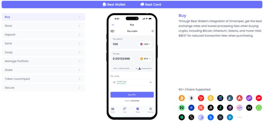 The straightforward buying option on Best Wallet.