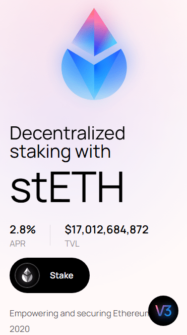 Lido staking page