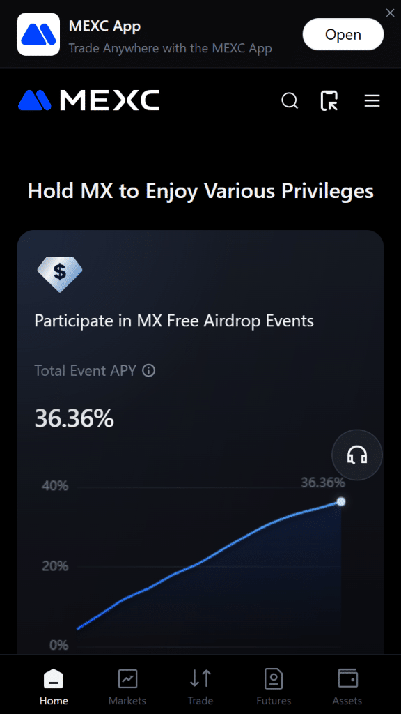 MEXC screenshot