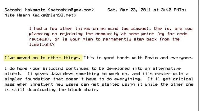 Satoshi Nakamoto email