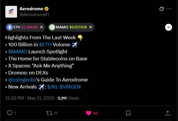 AERO Tweet