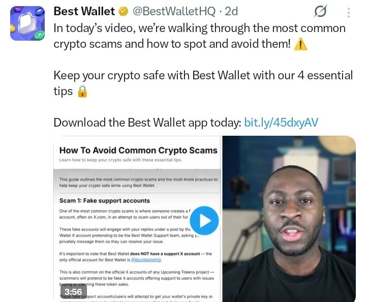 Best Wallet Token tweet