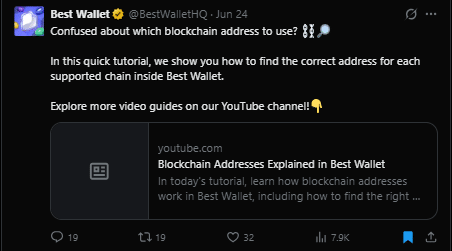 Best Wallet tweet