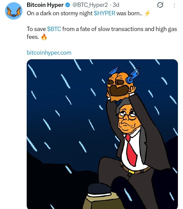 Bitcoin Hyper tweet