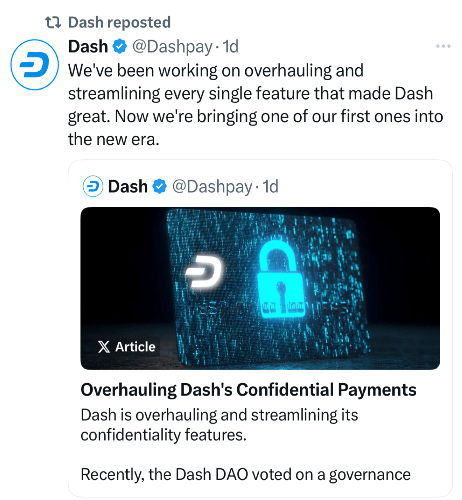 DASH Tweet