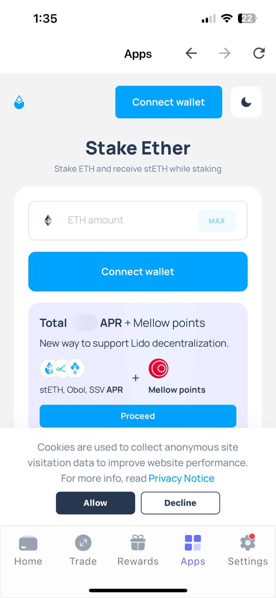 Best Wallet staking and dApps