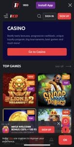 1Red casino main