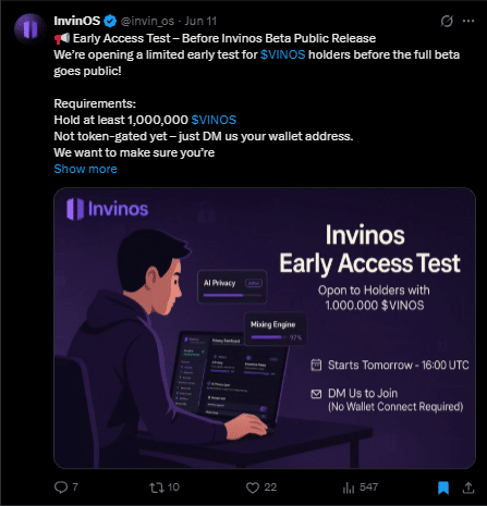 Invinos tweet