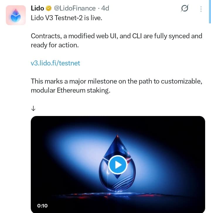 Lido DAO tweet