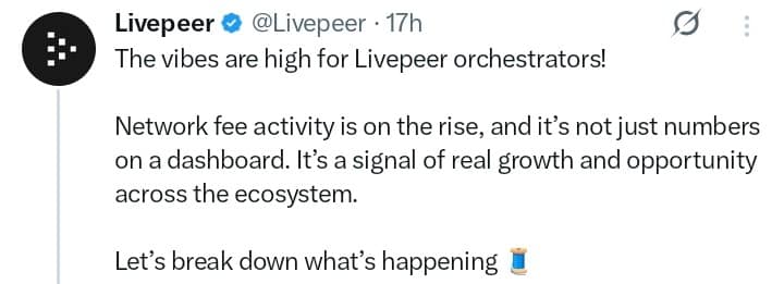 Livepeer tweet