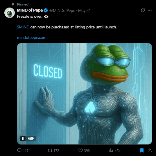 Mind of pepe tweet
