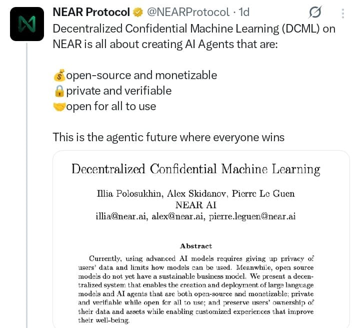 Near protocol tweet