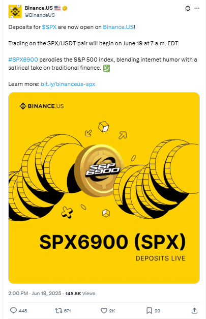 SPX Tweet