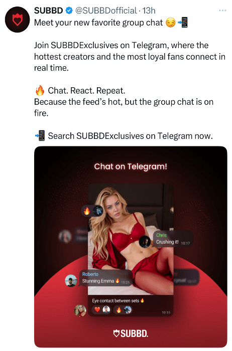 SUBBD Tweet