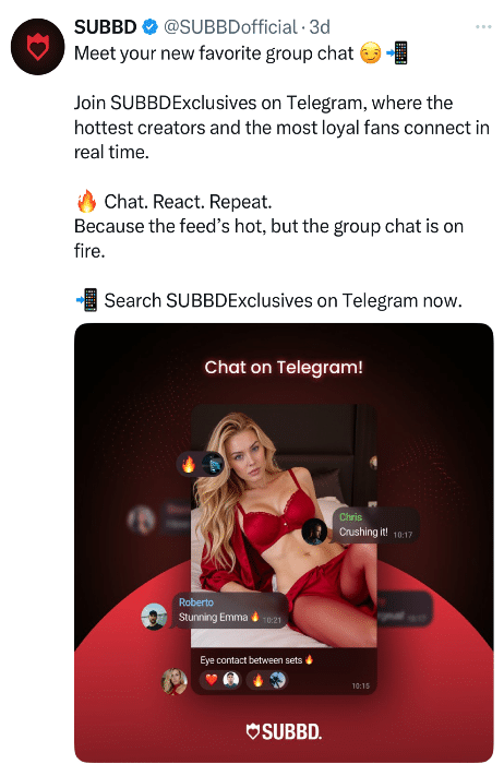 SUBBD Tweet