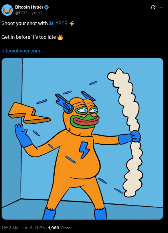 Bitcoin Hyper tweet