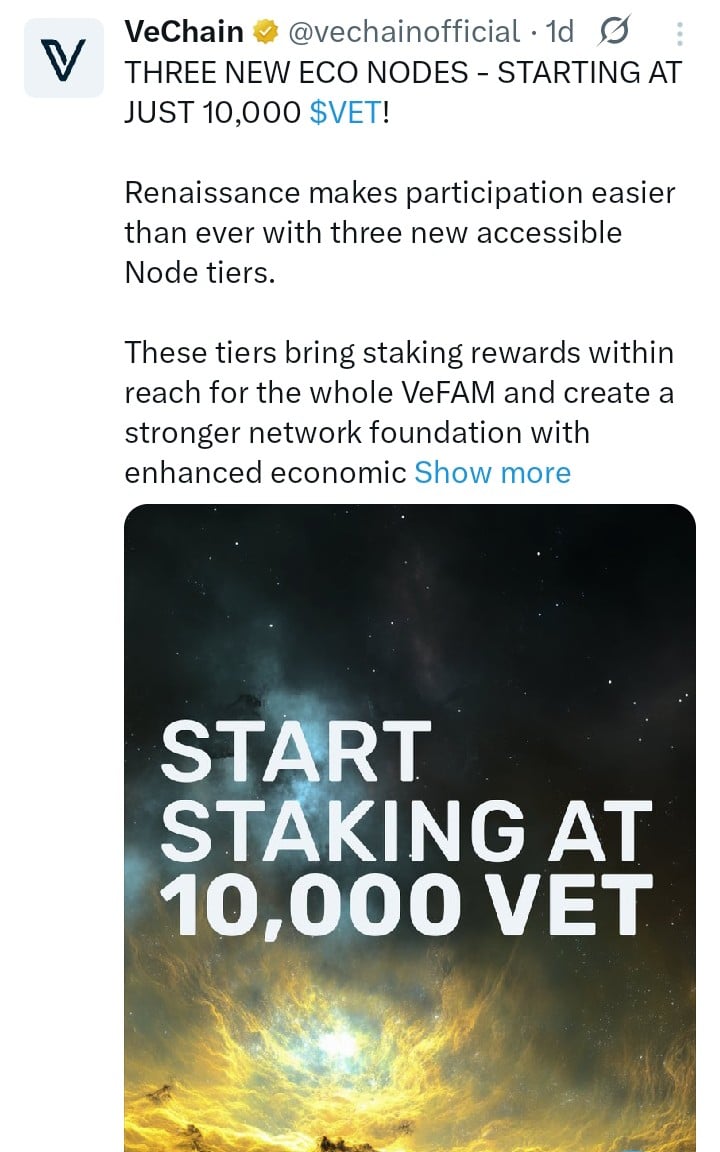 VeChain tweet